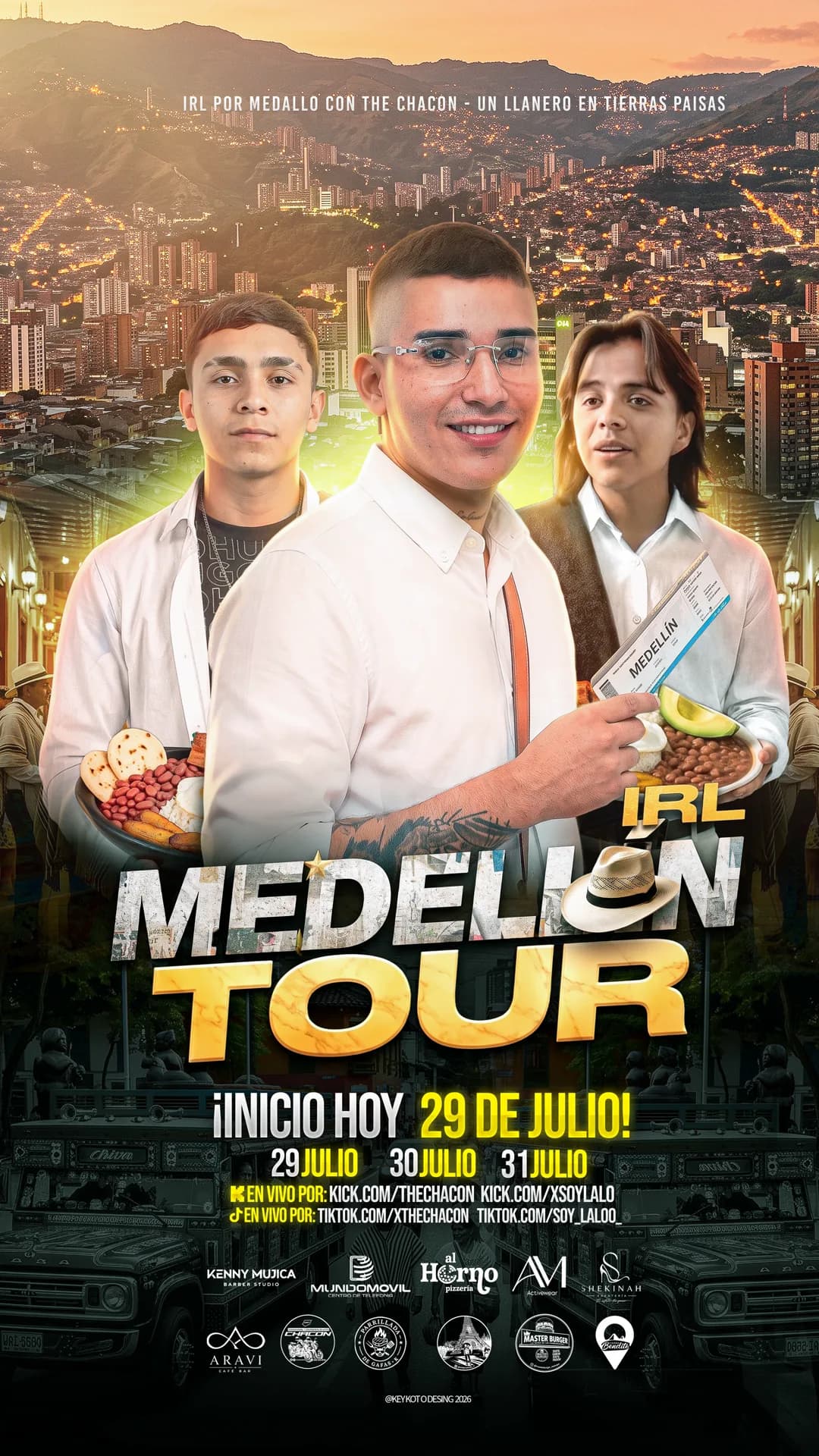 Afiche del IRL Medellin Tour de The Chacon