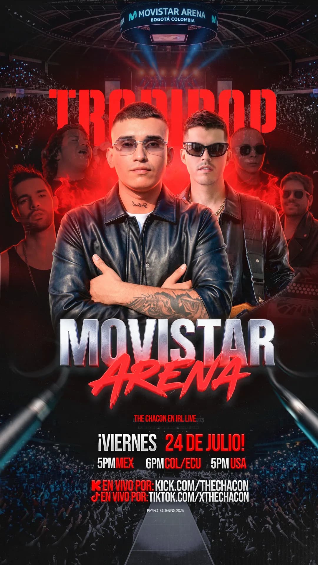 Afiche del stream de The Chacon desde el Movistar Arena